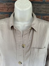 J Jill Shirt Dress XS Khaki Long Sleeve Roll Tab Soft Button Up Collar B... - $19.00