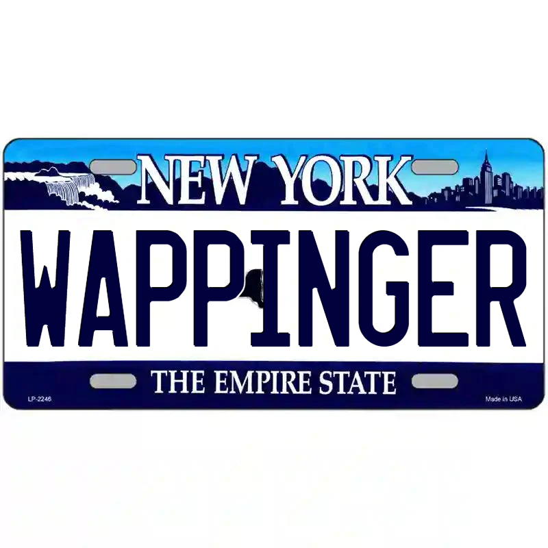 Wappinger New York Blue Metal Sign - $15.50