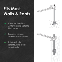 TV Antenna Mount Kit for Attic/Roof/Wall Weather Proof Easy Install Adju... - £21.97 GBP