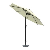 Jeco OF-UB101 9 ft. Aluminum Umbrella with Crank &amp; Solar Guide Tubes - Black Pol - £108.03 GBP