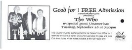 Vtg The Who Concert Ticket Stub September 26 2000 Tampa Florida - £29.52 GBP