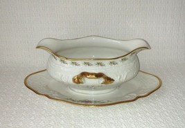 Rosenthal Sanssouci BARBARA Pink Rose Porcelain Gravy Boat w/Underplate Germany - £22.54 GBP