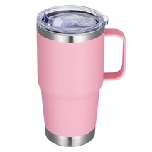 20 Oz Stainless Steel Tumbler With Handle Metal Insulated Coffee Travel Mug With - £13.53 GBP