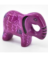 Hand Carved Kisii Soapstone &quot;LOVE&quot; Etched Pink Elephant Mini Figure Made... - £11.07 GBP