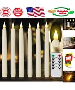 Safe Flickering 3D Flame Taper Candles - 6 Ivory LED Candles with Remote - $31.87 CAD