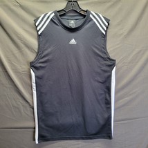 Adidas Center Logo Workout Tank Top Sleeveless Shirt Black 3 Shoulder St... - £10.63 GBP