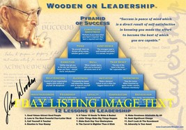 John Wooden Signed Autograph 8X10 Photo Ucla Pyramid Of Success - £15.17 GBP