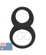 ROCKS OFF 8 Ball Style BLACK COCKRING Dual Figure 8 Silicone - $9.00