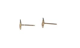14K Yellow Gold Initial B Stud Earrings Tiny Letter Posts 0.29g image 2