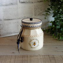 Primitive BumbleBee Honey Jar Rustic Honey Bee Decor Vintage Bee Decor Honey Pot - £14.76 GBP