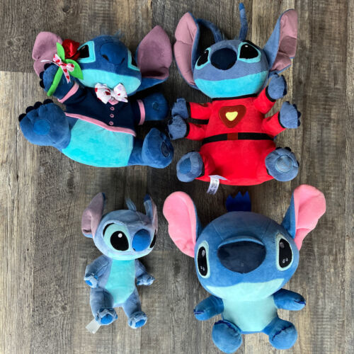 Primary image for Disney LILO & Stitch 4 Arm Red Alien Stuffed Animal Plush Lot of 4 Various Sizes
