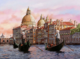 Framed canvas art print giclée Burano gondolando venezia Gondola Venice Italy - £14.21 GBP+