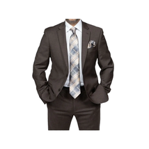 Mens TOMMY HILFIGER Suit Wool Blend 2 Button Side Vent Shark Texture 0132 Brown image 8