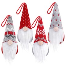 D-FantiX Gnome Christmas Ornaments Set of 4, Handmade Swedish Tomte Gnomes Plush - £25.65 GBP