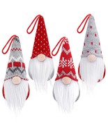 D-FantiX Gnome Christmas Ornaments Set of 4, Handmade Swedish Tomte Gnom... - £25.15 GBP