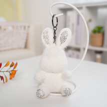 Rabbits Bear Unicorn Plush Pendant Dolls Unicorn With Diamond Keychain Toy Stuff - £10.12 GBP