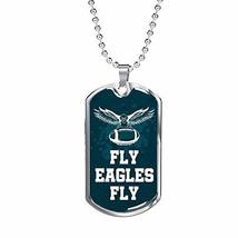 Express Your Love Gifts Fly Eagles Fly Philadelphia Fan Necklace Stainless Steel - £43.47 GBP