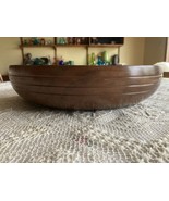 Hand Turned Walnut Salad Serving Bowl  Signed Bob Satzler 13&quot; ~ 1999 - $659.71 MXN