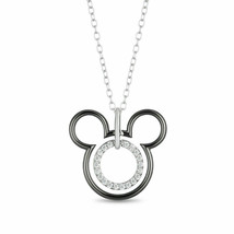 1.65 CT Round Diamond Mickey Mouse 18&quot; Pendant Necklace 10k White Gold Finish - £71.20 GBP