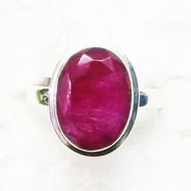 925 Argent Sterling Naturel Bague Rubis Handmade Pierre Précieuse Bijoux - £30.07 GBP