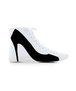 Big City White Canvas Black Stiletto Sneaker By BE&amp;D / Maison Dumain - £38.91 GBP