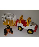 VTG Buddy L City Zoo Jeep Cage Trailer Gorilla Monkey Figure Lot Empire ... - $29.65