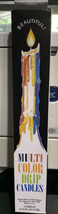 Multi Color Taper Drip Candles 3/4&quot; x 9 1/2&quot; Rainbow Colorful Boho USA - $14.73