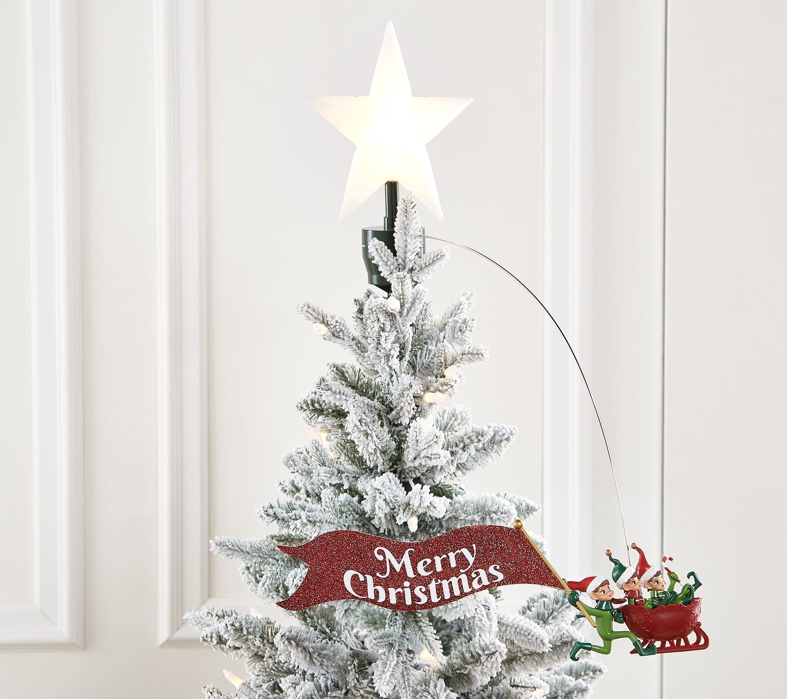Mr. Christmas Animated Elf Tree Topper in White - £45.44 GBP