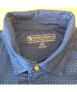 Pebble Beach  Mens Polo Shirt  Size Lg Blue Multi Design S/S Poly Blend ... - $11.88