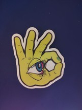 Yellow Hand With Okay Sign With Eye Sticker Decal Multicolor Awesome Skate Decal - £3.19 GBP