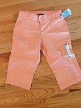 New LEE Womens Skimmer Relaxed Fit Capri Peach Stretch Waist Pants Size 4M - £18.99 GBP