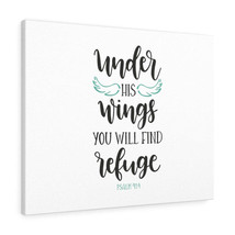   You Will Find Refuge Psalm 91:4 Bible Verse Canvas Christian W - £56.80 GBP+