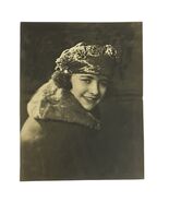 Vtg 1920s Woman Fur Coat &amp; Embellished Cloche Hat Original Portrait Phot... - €12,14 EUR