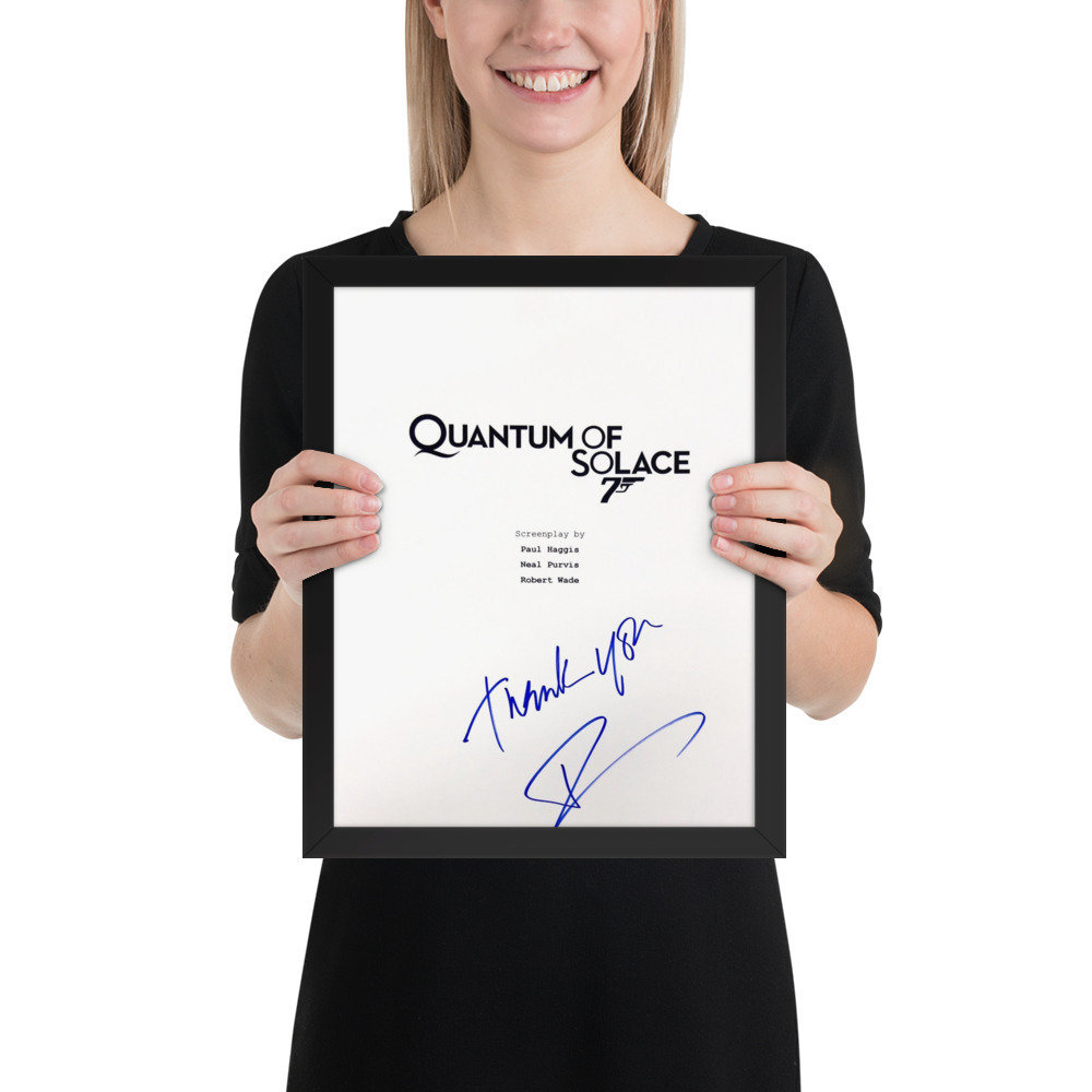 Quantum of Solace  Daniel Craig signed script cover- REPRINT - $27.50