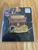 Green Bay Packers Game Day Pin vs St Louis Rams Oct 11 2015 10/11/15 Pink Ribbon - £34.98 GBP