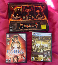 Lot Diablo Battle Chest Civilization Iv Fable Lost Windows Pc CD-ROM Micr Mac - £17.03 GBP