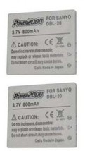 2X Battery For Sanyo VPC-C1 VPC-C4 VPC-C5 VPC-C6 VPC-CA8 VPC-CA9EX VPC-CA65 - £20.14 GBP