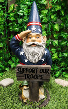 Ebros 17&quot;H USA Patriotic Gnome And Squirrel In Salute Statue Support Our... - $69.95