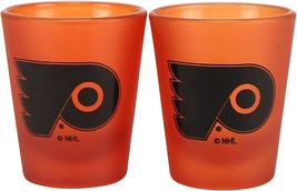 Philadelphia Flyers NHL Hockey Frosted Shot Glass SET OF 2 FREE SHIP SAL... - £12.96 GBP