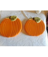 2 Ceramic Pumpkin Wall Hangings? Serving Trays? - 10 3/8&quot; &amp; 8 7/8&quot; - $561.02 MXN