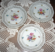 C Schumann-Bavaria-Plates-Reticulated/Pierced-Floral- 7 in.-Set of 3-Ger... - £19.55 GBP