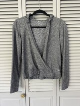 Gap Fit Cross Wrap Front Gray Pullover Hoodie Size Small - $15.51