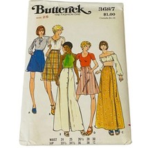 Vintage 1970s Butterick Pattern 3687 Womens Wrap Skirt 3 Lengths Size 25 - $14.99