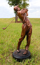 Professional Golfer Swinging Golf Club Decorative Figurine With Trophy Base 9&quot; H - £33.24 GBP