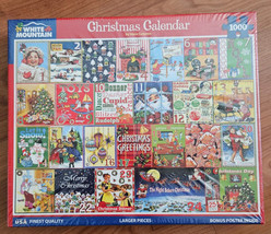 White Mountain Puzzles Christmas Calendar, 1000 Pieces Holiday Jigsaw Puzzle New - $39.99