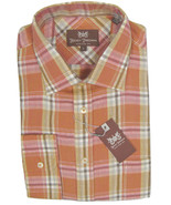 NEW! $165 Hickey Freeman Linen Oxford Shirt!  XL  Colorful Weathered Plaid - $88.88 CAD