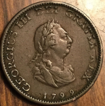 1799 UK GB GREAT BRITAIN FARTHING COIN - $32.53