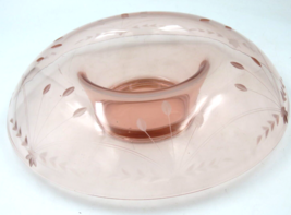 Vintage Imperial Pink Etched Depression Glass Round Console Bowl 12&quot; - £23.19 GBP