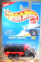 1995 Hot Wheels #487 Blue/White Card TROOP CONVOY Gray/Red w/Chrome 5 Spokes - £13.04 GBP