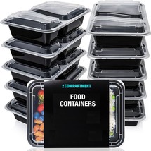 2 Compartment Meal Prep Container Reusable Plastic Food Storage Tray X 30 - £29.68 GBP